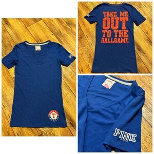 VS PINK MLB Texas Rangers deep V neck Tshirt - Size: S